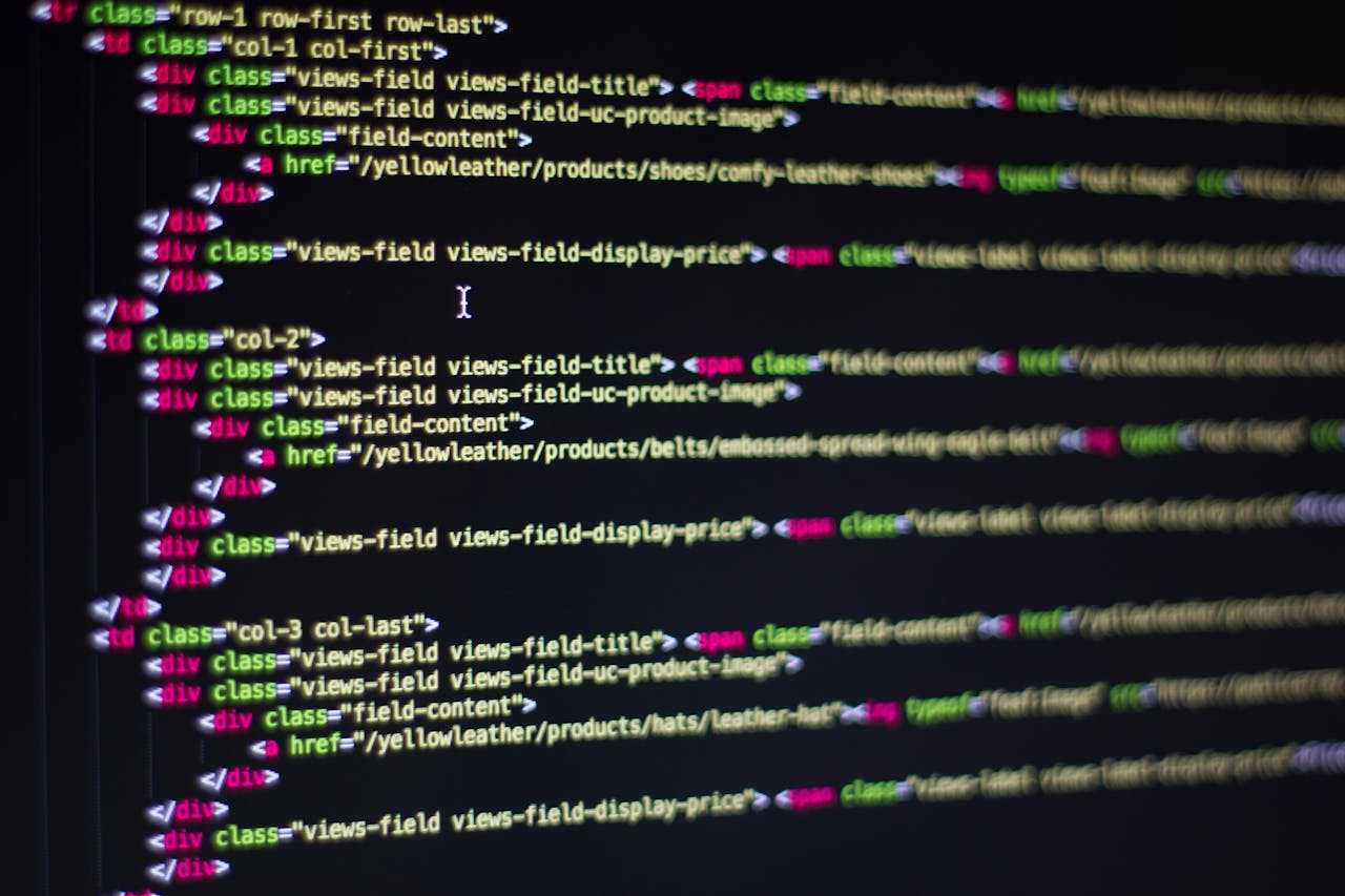 Crafting Captivating Headlines: Your awesome post title goes here Detailed close-up of HTML code on a computer monitor, showcasing web development.